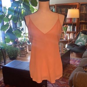 Rory Beca Pink 100% Silk V-Neck Tank
